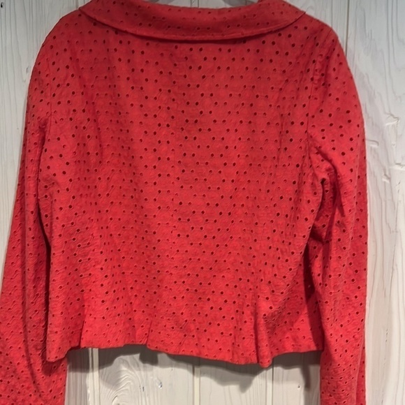 Liz & Co Orange waist length blazer with Peter Pan collar size XL - Picture 7 of 12